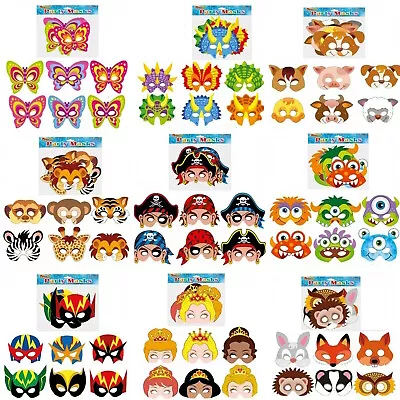 Card Masks - Party Loot Bag Filler Fancy Dress Cardboard Choose From 14 Designs • £7.49