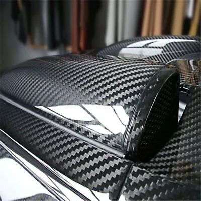 $13.99 • Buy Carbon Fiber Vinyl Wrap Film Interior Control Panel Decals Car Parts Stickers