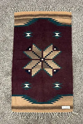 $59.99 • Buy Vintage Zapotec Handwoven Wool Rug Tapestry Runner 38”x22”