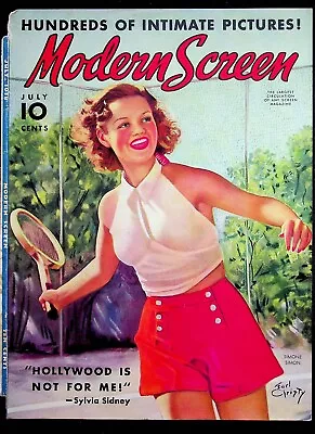 Earl Christy COVER ONLY Modern Screen July 1938 Simone Simon Playing Tennis • $9.95