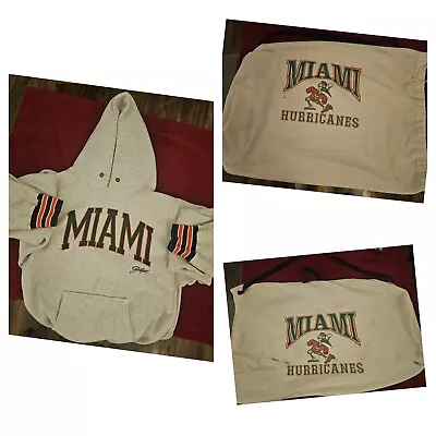 Miami Hurricanes Hoodie XL. Duffle Bag Included. • $20