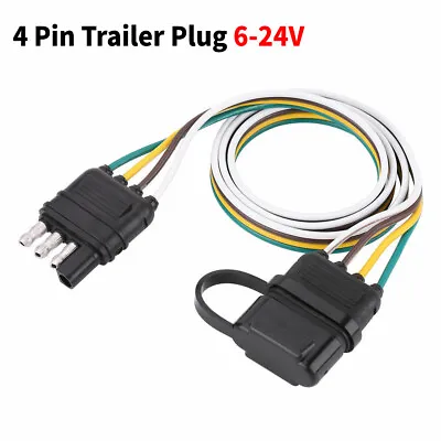 4-Pin Plug Flat Wire Connector Adapter PVC Trailer Wiring Harness Extension • $8.23