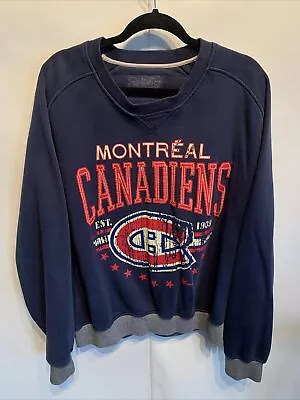 Vintage Montreal Canadiens NHL Ice Hockey Crewneck Sweatshirt Mens Size XL • $39