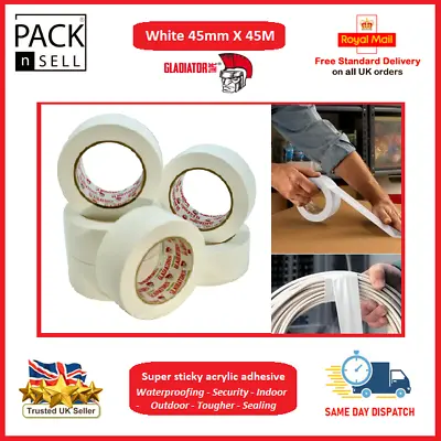 Gladiator White Duck Duct Cloth Waterproof Gaffer Gaffa Tape 48MM X 45M • £5.95