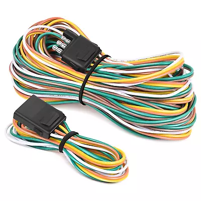 - 10039W 4 Pin Flat Trailer Wiring Harness Kit 18AWG 25Feet Male 4Feet Female Wi • $26.17