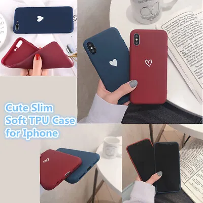 $6.91 • Buy Cute Simple Love Heart Shockproof TPU Case Cover For IPhone 6 7 8 X XS Max XR,