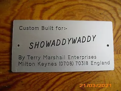 SHOWADDYWADDY NAME PLATE FOR PA CABINET/AMP  - Terry Marshall Ent ~ C1975  Mint  • $44.21