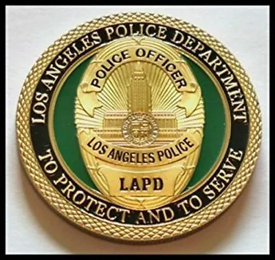 Los Angeles Police Department Green And Gold Challenge Coin  • £12.79