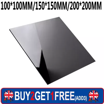 Black Mirror Acrylic Board Square Sheet Plastic Plate 2mm W 10x10/15x15/20x20cm • £4.99