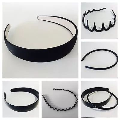 £3.95 • Buy Black Plastic Alice Band Hair Headband Gripper Teeth Wide & Narrow Girls Ladies
