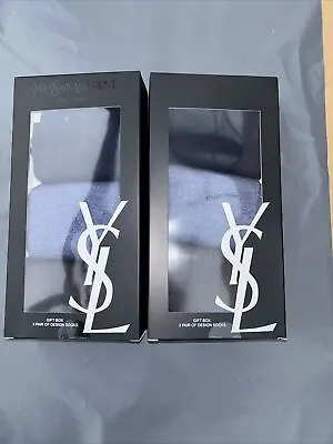 YVES SAINT LAURENT MENS SOCKS X 6 SIZE UK 7-11 NWB ( 2 Packs Of 3) Ysl Sock Set • £14