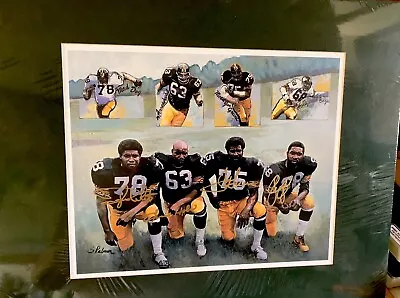 Steelers Steel Curtain Lithograph Signed By Joe Greene White Holmes Greenwood • $349