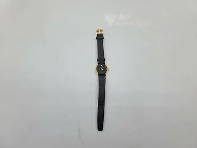 Movado 87A18202 Black Face Black Leather Quartz Watch -USED- W66 • $180