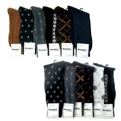 6 12 Pairs Men Dress Socks Multi Color Print Casual 9915 Size 10-13 Fashion Crew • $11.99