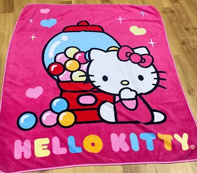 Sanrio Hello Kitty Gum Ball Machine Kawaii Fleece Blanket Throw 57.5 X48  • $16