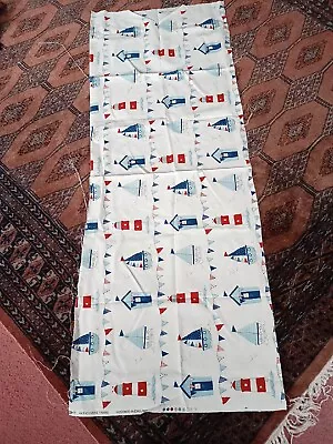 Nautical Boats Lighthouses Material Cotton Patchwork Crafts Remnant 140x53cms • £5.99