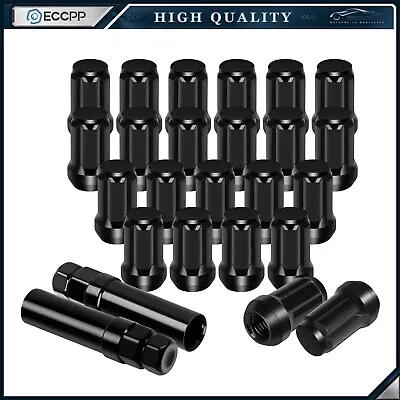 $20.95 • Buy 23 Set Of 1/2''-20  + 2 Key Black 6 Spline Tuner Wheel Lug Nuts For Ford Jeep