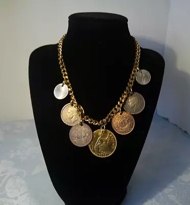 Vintage 1939 King George Multi England Coin Necklace • $29.95