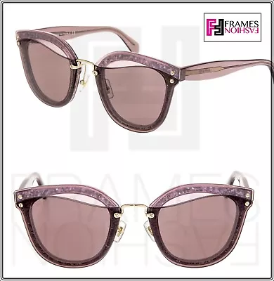 MIU MIU REVEAL EVOLUTION GLITTER 03T Transparent Pink Purple Sunglasses MU03TS • $185.04