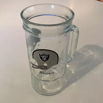 Vintage NFL Oakland Raiders / LA / Las Vegas Glass Fisher Nuts Jar Beer Mug EUC • $11.99