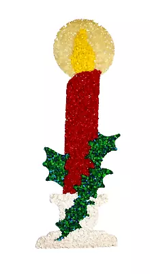 Vintage Melted Plastic Popcorn Christmas Candle Decoration Xmas Decor 23  Tall • $14.99