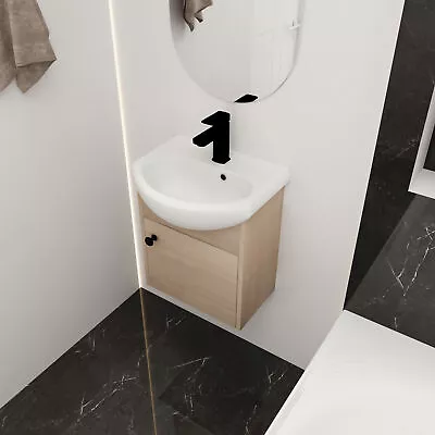 Small Size 18 Inch Bathroom Vanity With White Ceramic SinkWall Mounting Design • $236.59