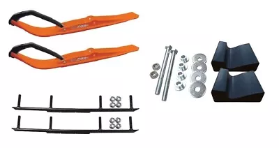 C&A Pro Orange Razor Snowmobile Skis W/ 6  Round Bars Complete Kit • $368.02