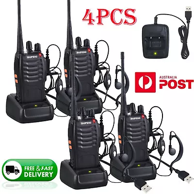 4X Walkie Talkie BF-888S Handheld Two-Way Radio 2W UHF 400-470MHz Rechargeable • $78.99