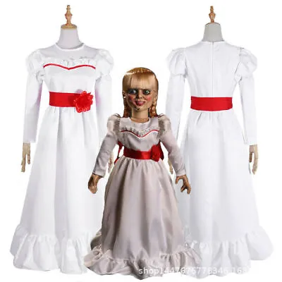ANNABELLE The Conjuring Doll Adult Kids Costume Fancy Dress Halloween Cosplay • £13.89