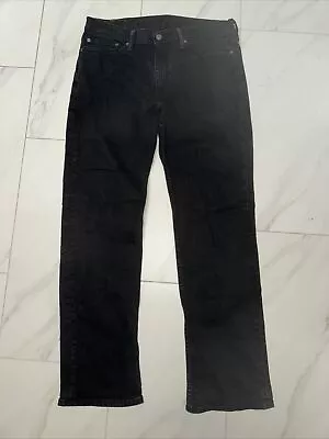 Levi's 514 Jeans Black Denim 36x32 Mens Straight Fit 1083 • $28