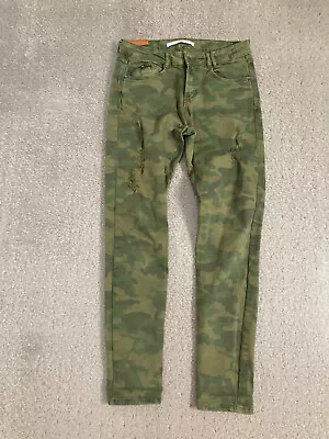 Zara Denimwear Trafaluc Premium Wash Camouflage Print Slim  Pants Women Size 4 • $21.75