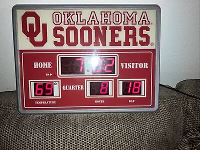 Oklahoma Sooners Scoreboard Clock Vintage Very Rare Hard To Find • $85.50