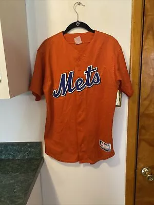 Majestic MLB New York Mets Baseball Jersey Orange 14 Poling Size Small? See Pics • $12