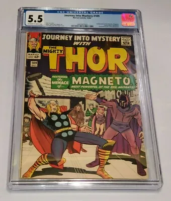 Journey Into Mystery #109 (1964) Cgc 5.5 Early Magneto Must Sell To Pay Rent! • $300