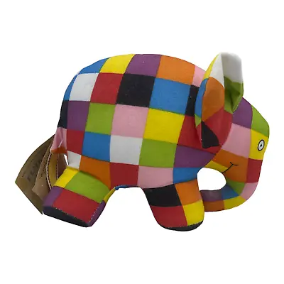 1996 Crocodile Creek 7  Elmer Colorful Patchwork Elephant Plush David McKee Tags • $15.99