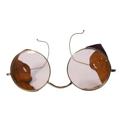 Vintage WILLSON Steampunk Safety Glasses Leather Shield 1940s WW2 Era Sb3 • $24.97