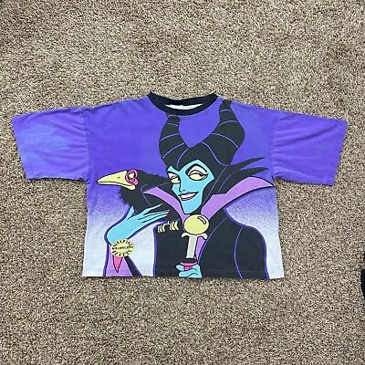 RARE Vintage 90s Disney Maleficent Sleeping Beauty All Over Print Graphic Large • $100