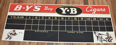 Vintage BY's YB CIGARS Sport Theme Advertising Scoreboard Sign Baseball Football • $495