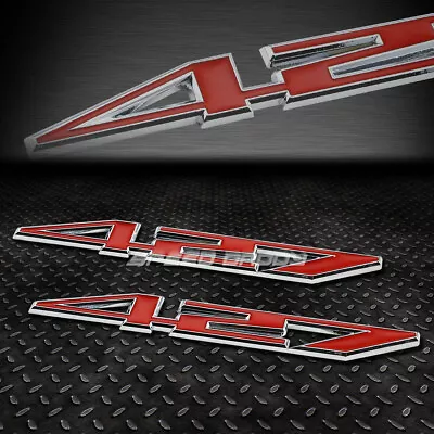 2x Metal Bumper Trunk Grill Emblem Decal Sticker Badge Chrome/red 427 Z06 C6 • $10.23