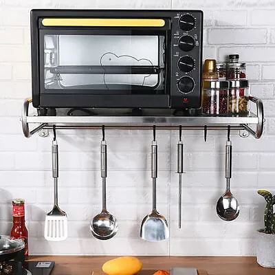 Microwave Oven Wall Mount Hanging Brackets Oven Stand Shelf Rack Stainless Steel • £22.54