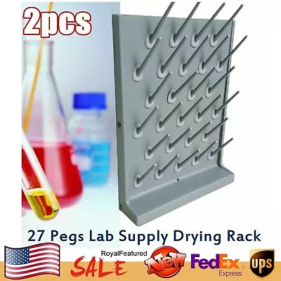 2*Laboratory Drying Rack Polypropylene Material Dry Laboratory Supplies 27 Pegs • $61.75