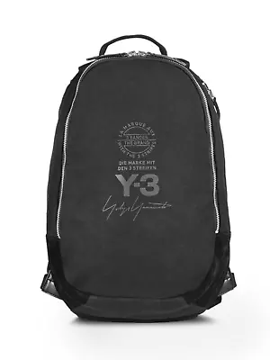 Y-3 By Yohji Yamamoto Black Backpack W/ Zip Laptop Compartment 100%Cotton Canvas • $219.99