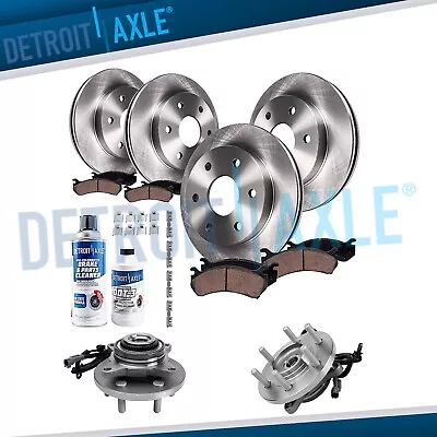 12pc Front & Rear Disc Rotors + Brake Pads + Wheel Hubs For 2017-2020 Ford F-150 • $385.78