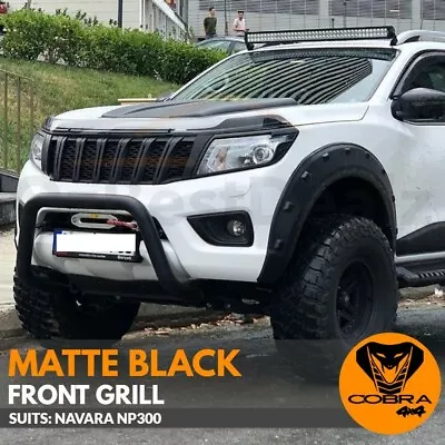 FRONT GRILL Fits NISSAN NAVARA NP300 2015 2016 2017 2018 MATTE BLACK D23 • $199