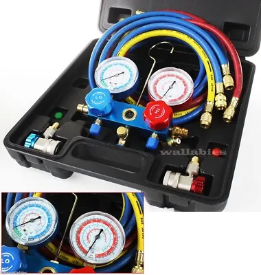 R134A HVAC A/C Refrigeration Kit AC Manifold Gauge Set Auto Service Kit • $49.99