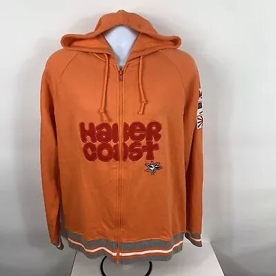 Habor Coast Sweatshirt Men’s Large Hooded Full Zip Jacket Orange Hoodie • $19.99