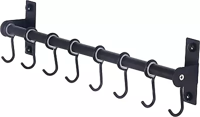 Pot Rack - Pots And Pans Hanging Rack Rail With 8 Hooks Pot Hangers For Kitchen • $20.64