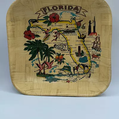 Vintage Bamboo Florida Tourist Bowl. • $15