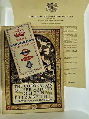 Queen Elizabeth II Coronation Souvenir Programme Transport Map And Note • £68