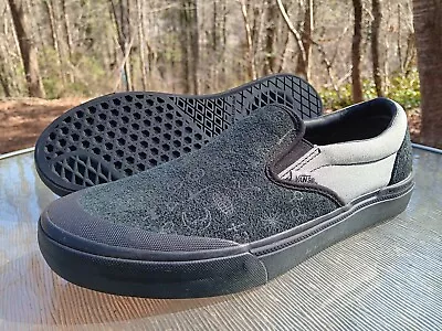 Mens VANS Pop Cush BMX Slip On CULT Black Leather Sneakers Shoes Size 9 NEW • $55